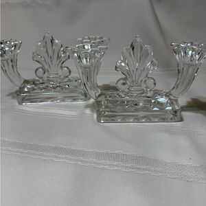 Vintage glass candle holders